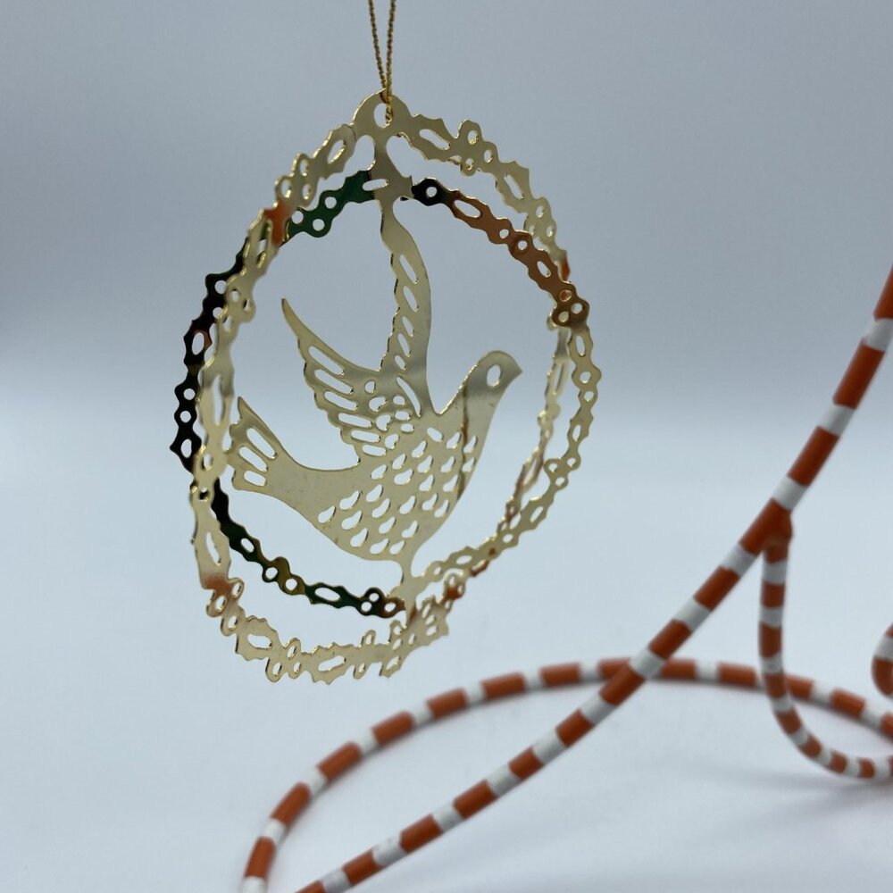 Bird Dove 24K Gold Finish Brass Christmas Ornament - Picture 8 of 10